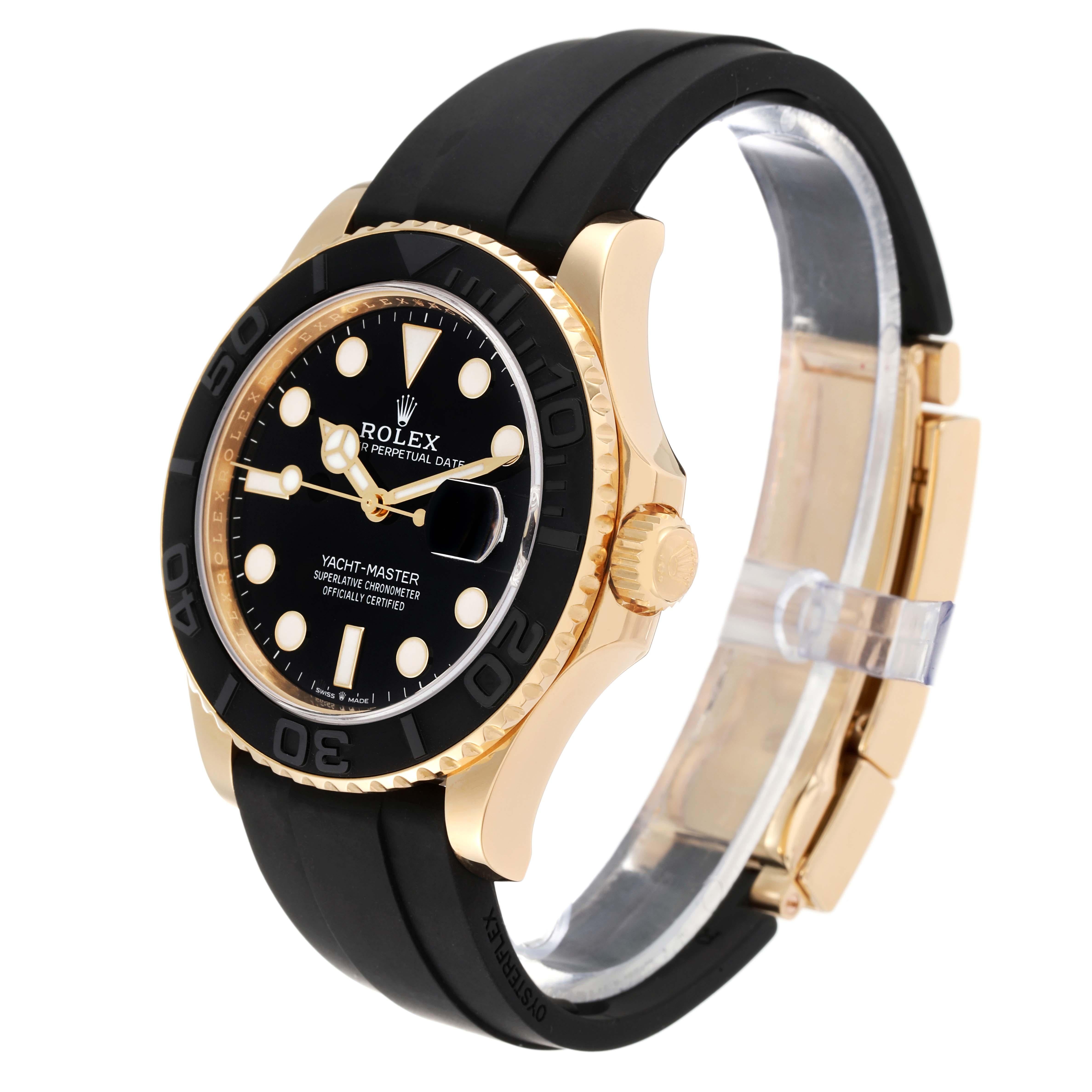 Men's Rolex Yachtmaster Yellow Gold Oysterflex Bracelet Mens Watch 226658 Box Card