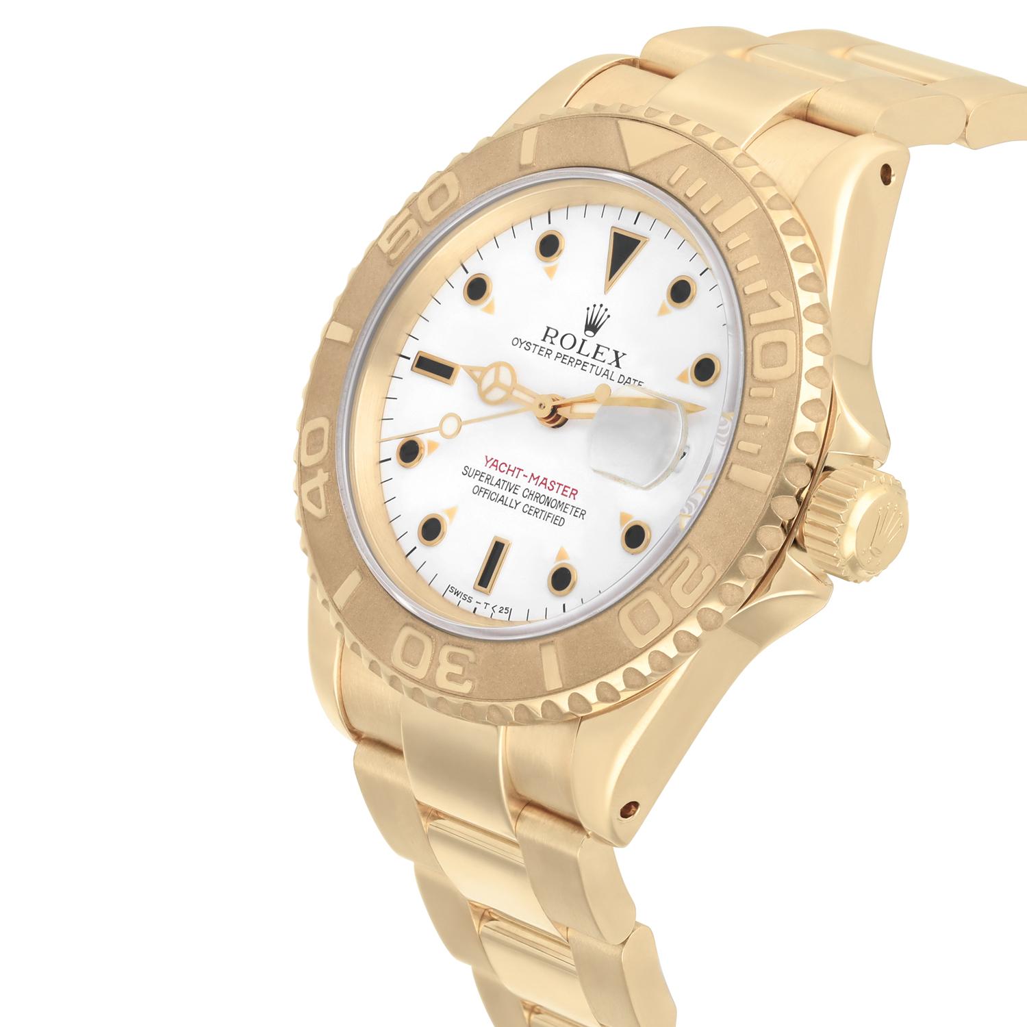 Rolex Yatch Master 40MM 16628 White Dial Yellow Gold Oyster Bracelet 1