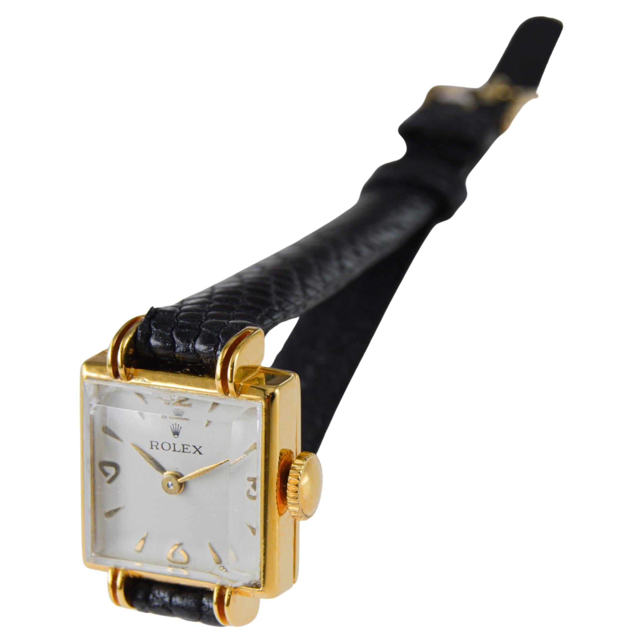 Reloj de vestir Rolex Art Déco de oro amarillo para señora 5