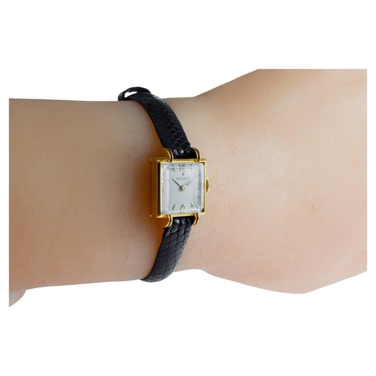 Reloj de vestir Rolex Art Déco de oro amarillo para señora 11