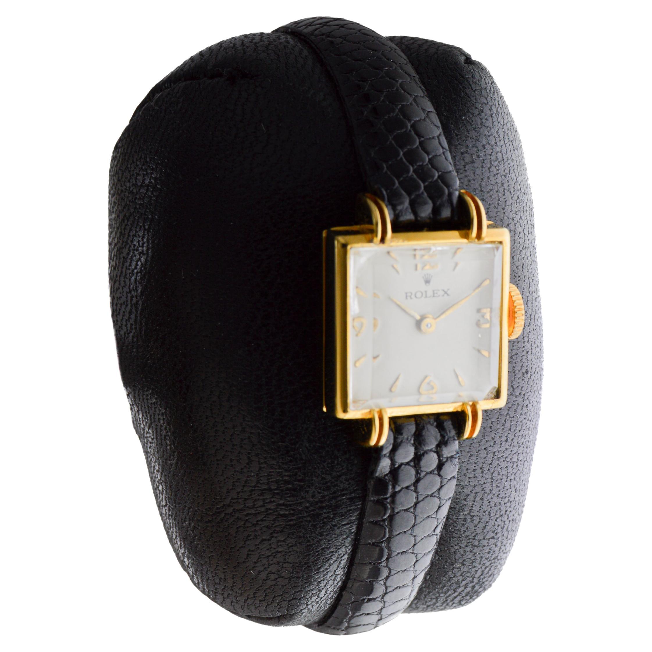 Reloj de vestir Rolex Art Déco de oro amarillo para señora Art Decó