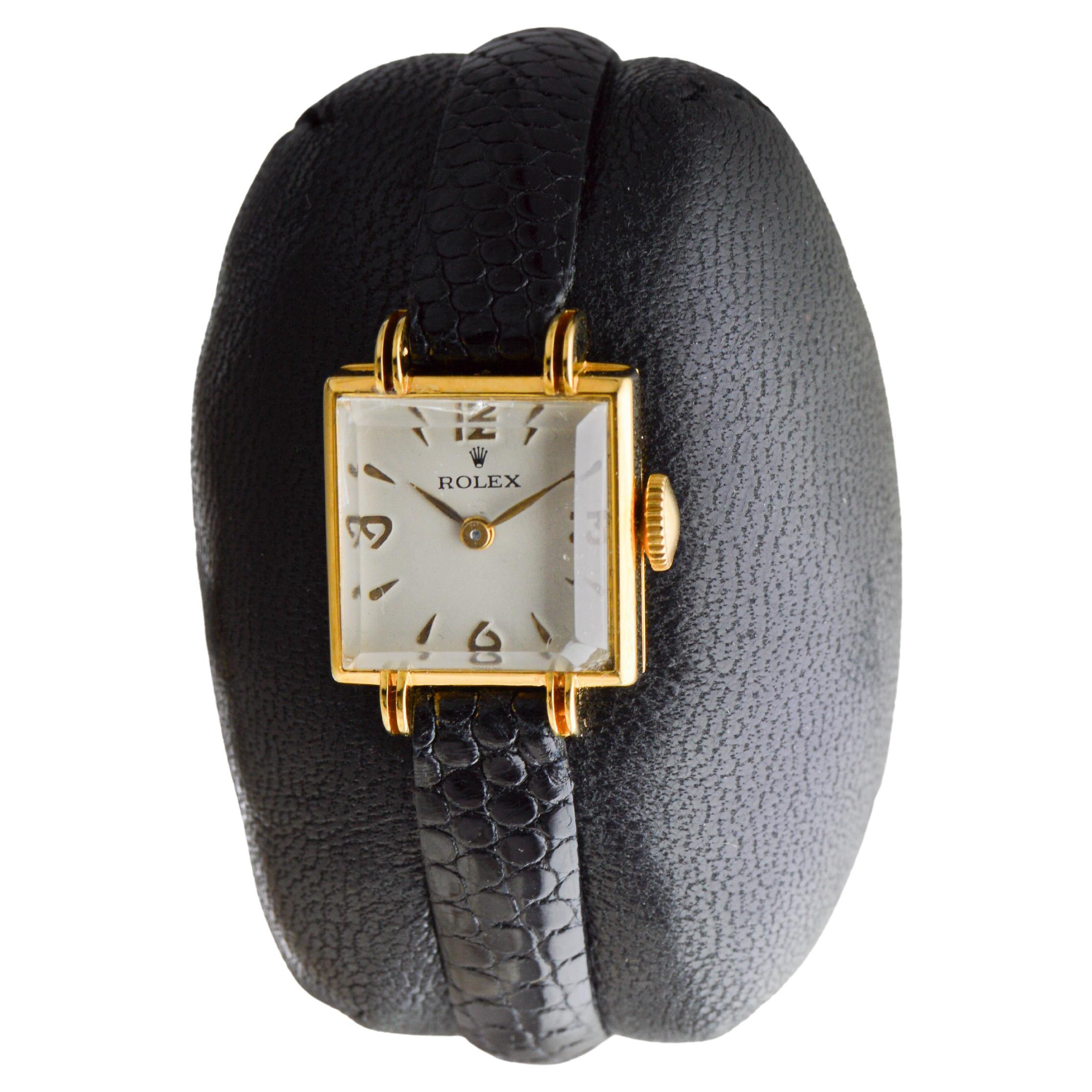 Reloj de vestir Rolex Art Déco de oro amarillo para señora en Excelente Estado en Long Beach, CA