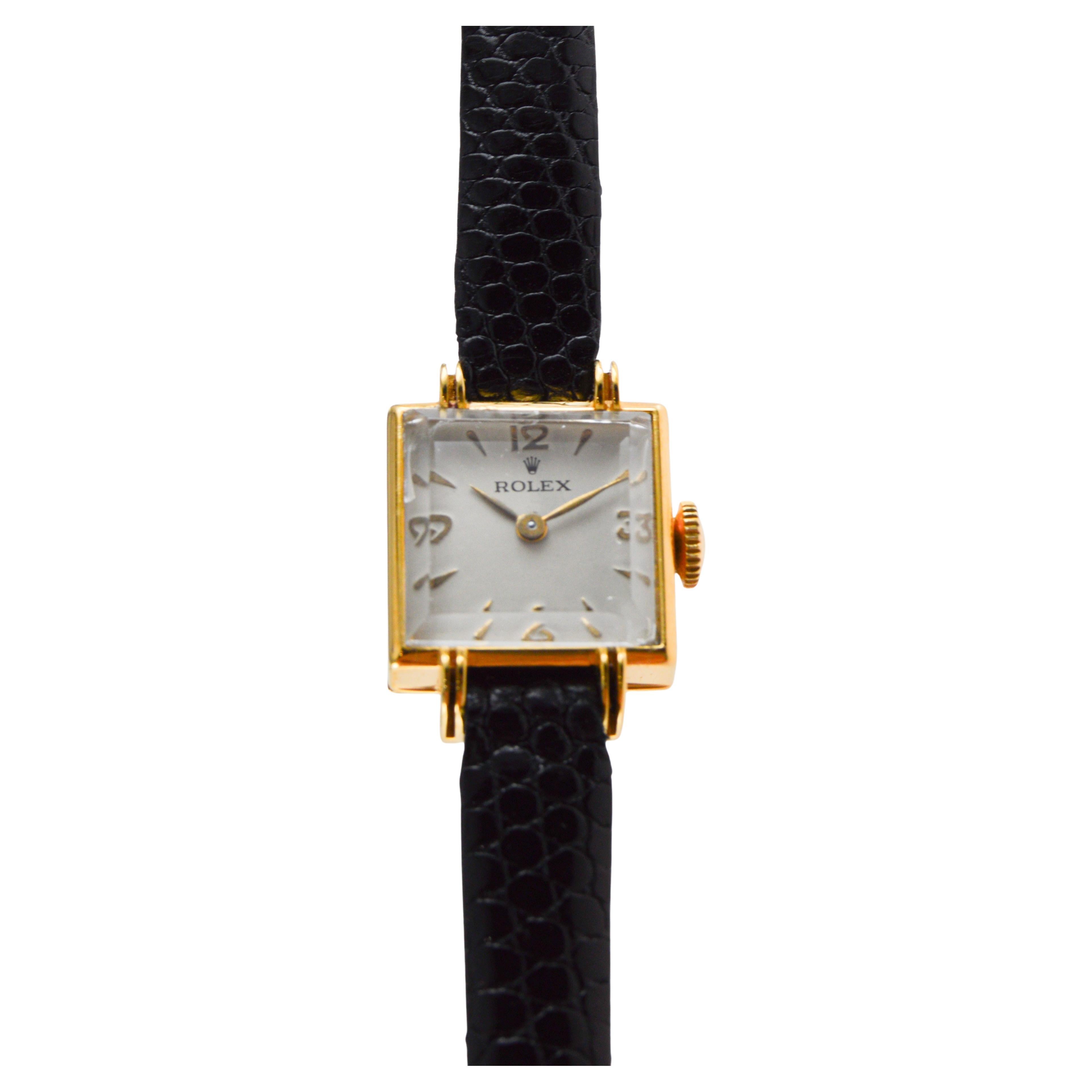 Reloj de vestir Rolex Art Déco de oro amarillo para señora 1