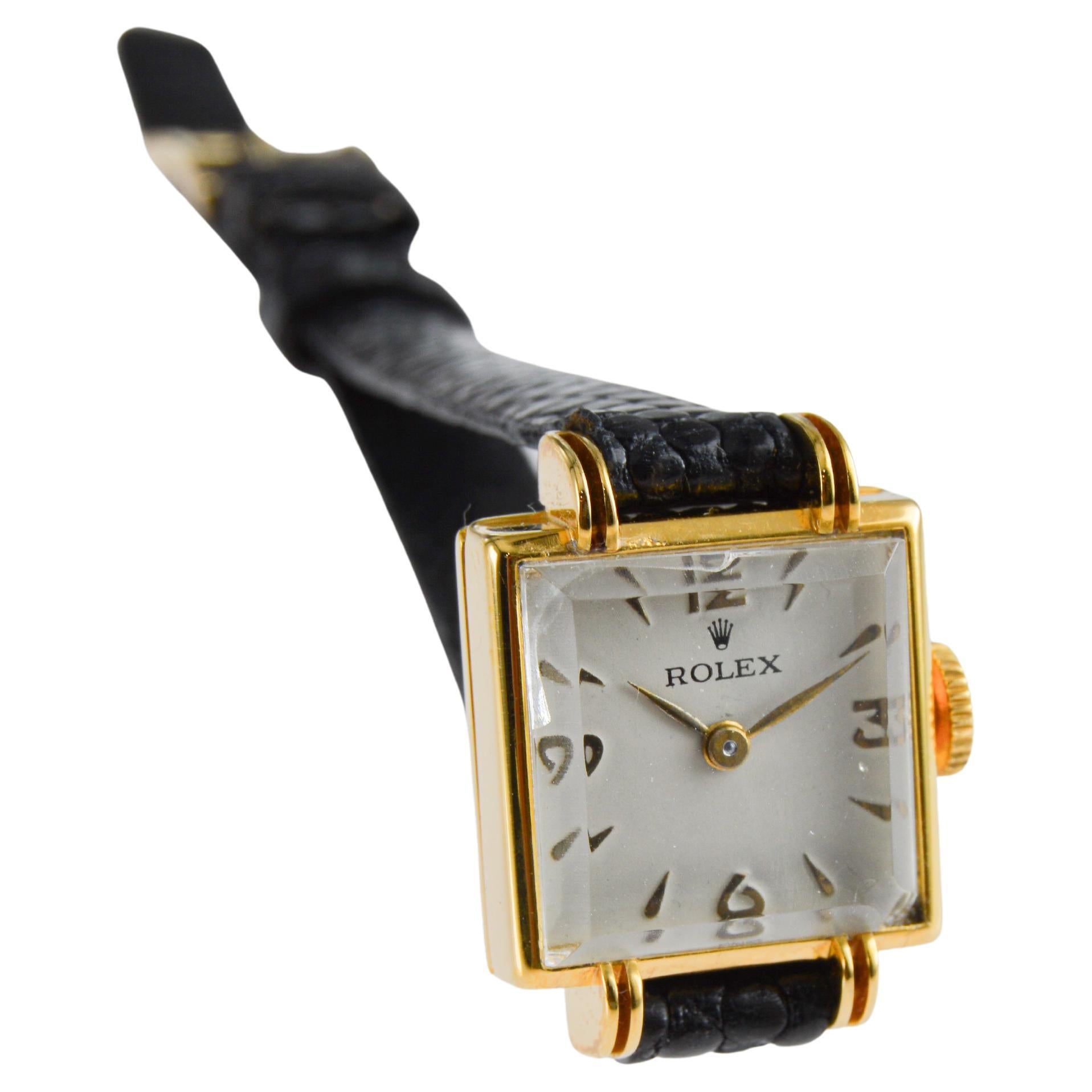 Reloj de vestir Rolex Art Déco de oro amarillo para señora 3