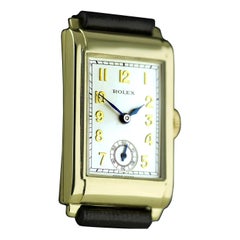 Vintage Rolex Yellow Gold Art Deco Railway Mechanical Wristwatch, 1934