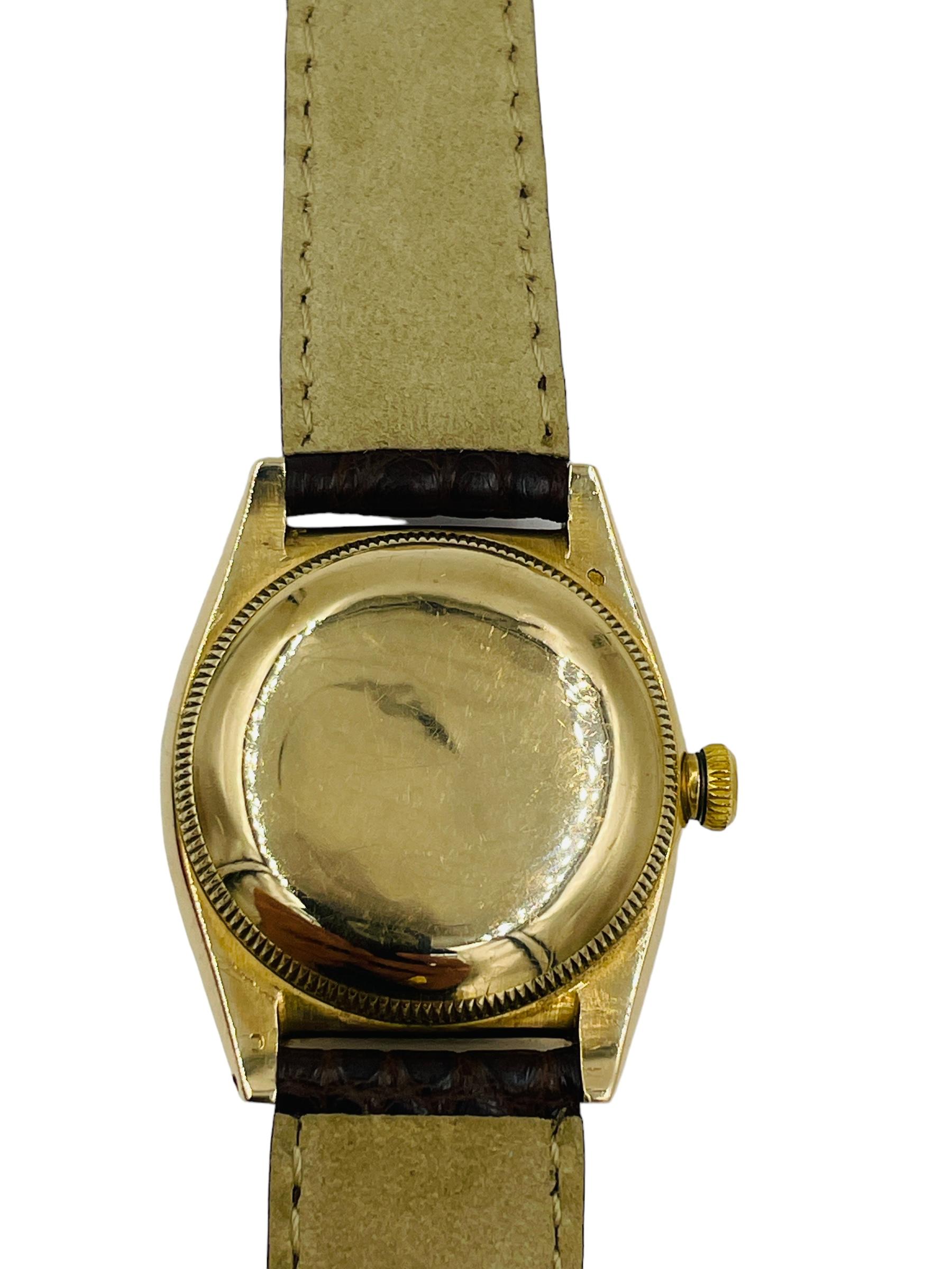 Rolex Yellow Gold Bubble Back Wristwatch  In Good Condition In Los Angeles, CA