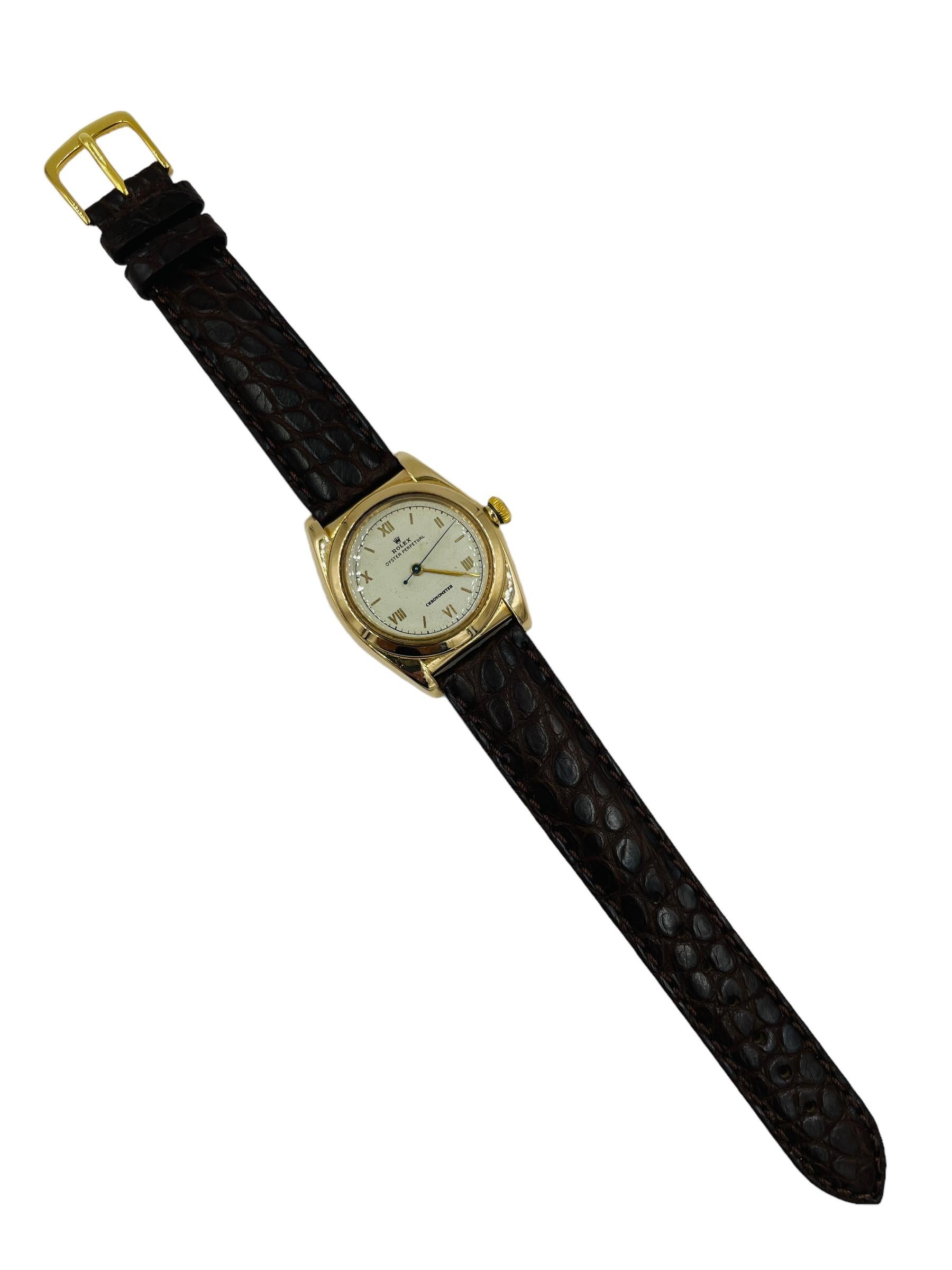 Rolex Yellow Gold Bubble Back Wristwatch  1