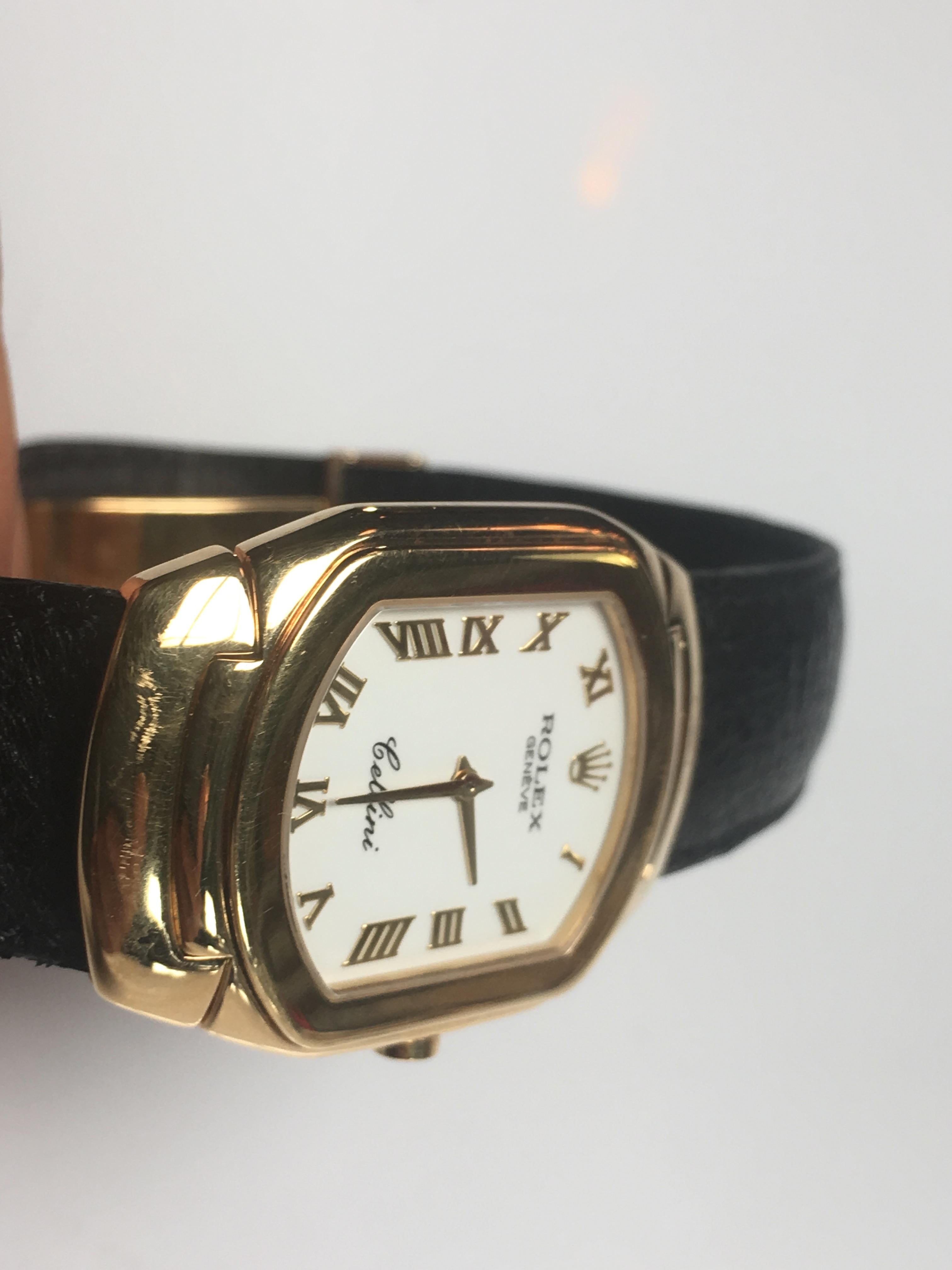 Rolex yellow Gold Cellini Quartz Wristwatch Ref 6633 8