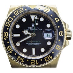Rolex Yellow Gold Ceramic GMT Master II Wristwatch