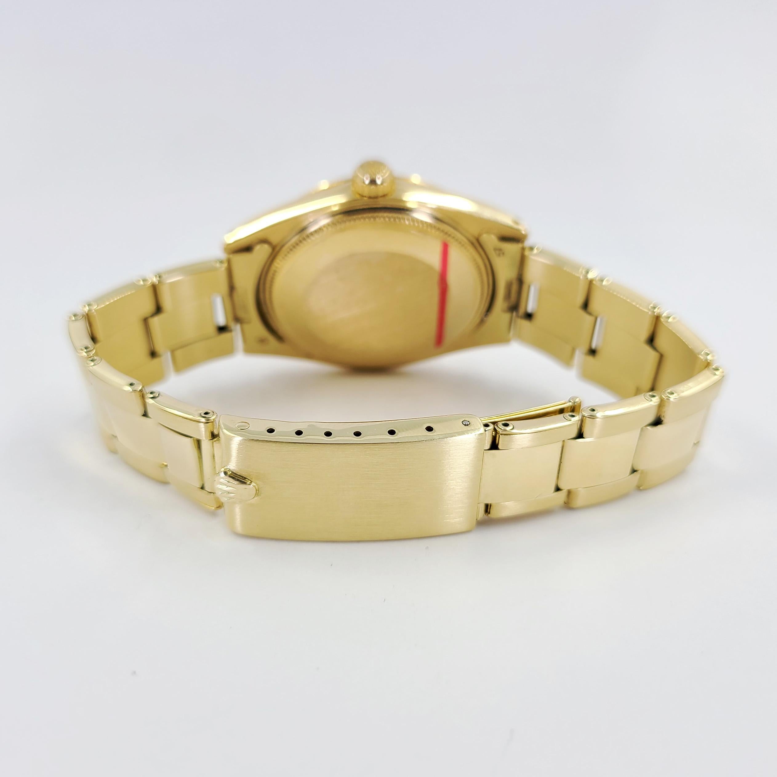 Rolex Gelbgold Datum Automatik-Armbanduhr Damen im Angebot