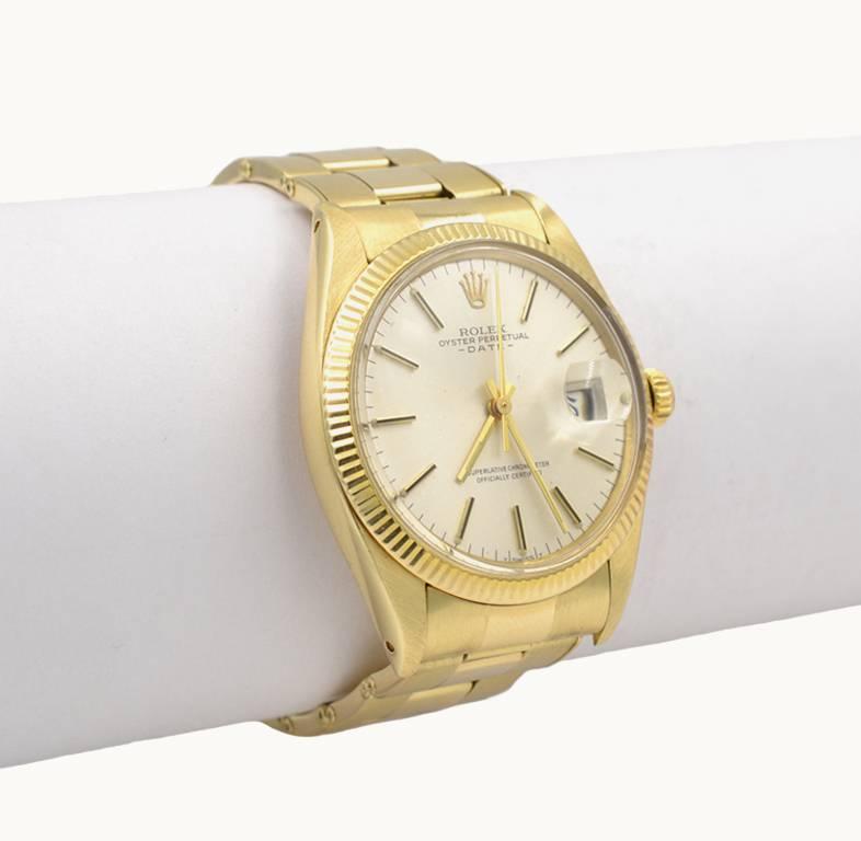 Rolex Yellow Gold Date automatic Wristwatch Ref 1503, 1981 For Sale 1