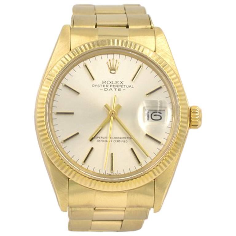 Rolex Yellow Gold Date automatic Wristwatch Ref 1503, 1981 For Sale