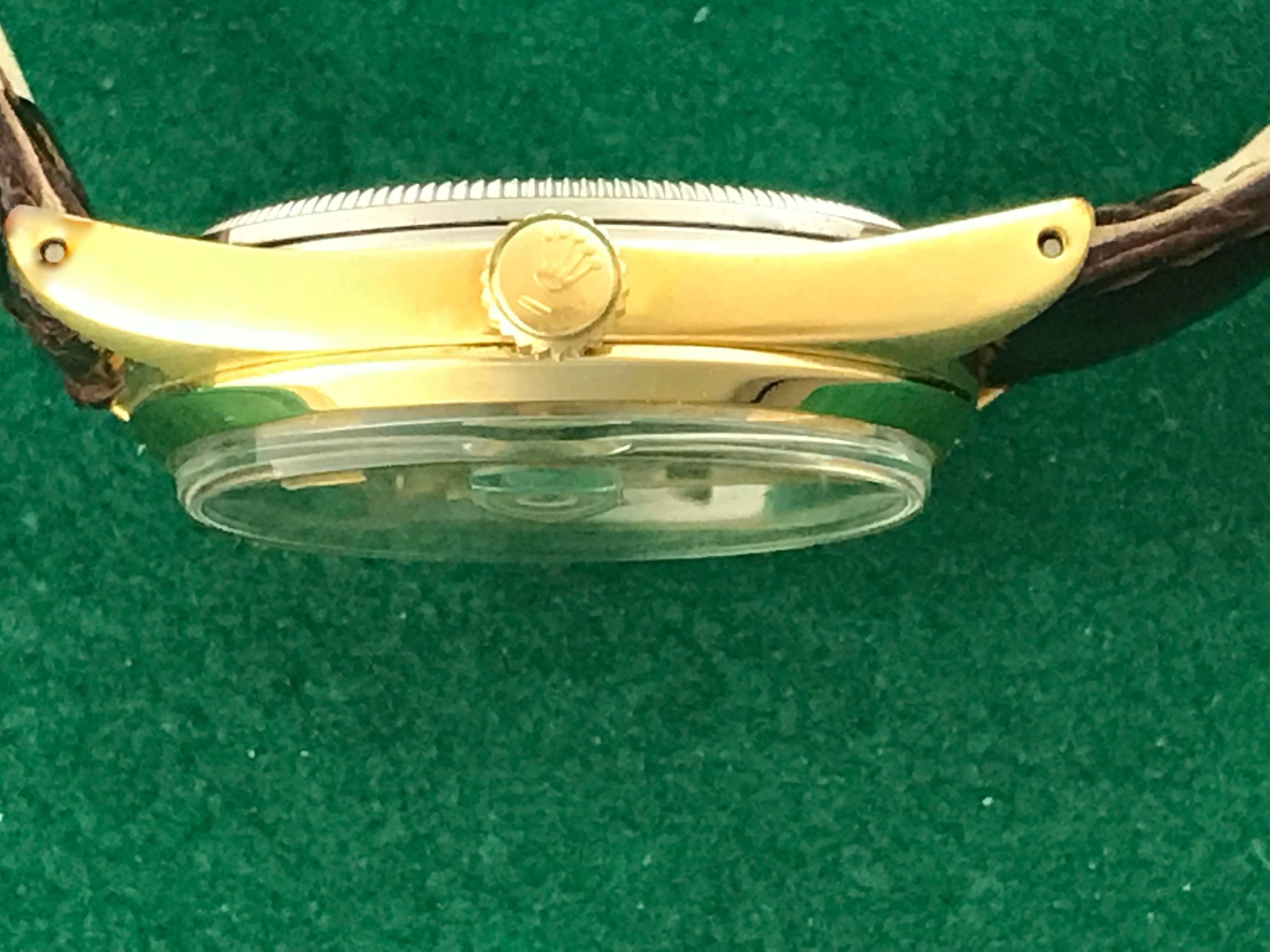 Rolex Yellow Gold Date Automatic Wristwatch Ref 1550 In Excellent Condition In Dallas, TX