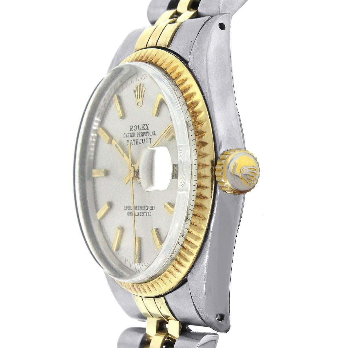 Rolex yellow gold Datejust Automatic Wristwatch Ref 1160 In Excellent Condition In Boca Raton, FL