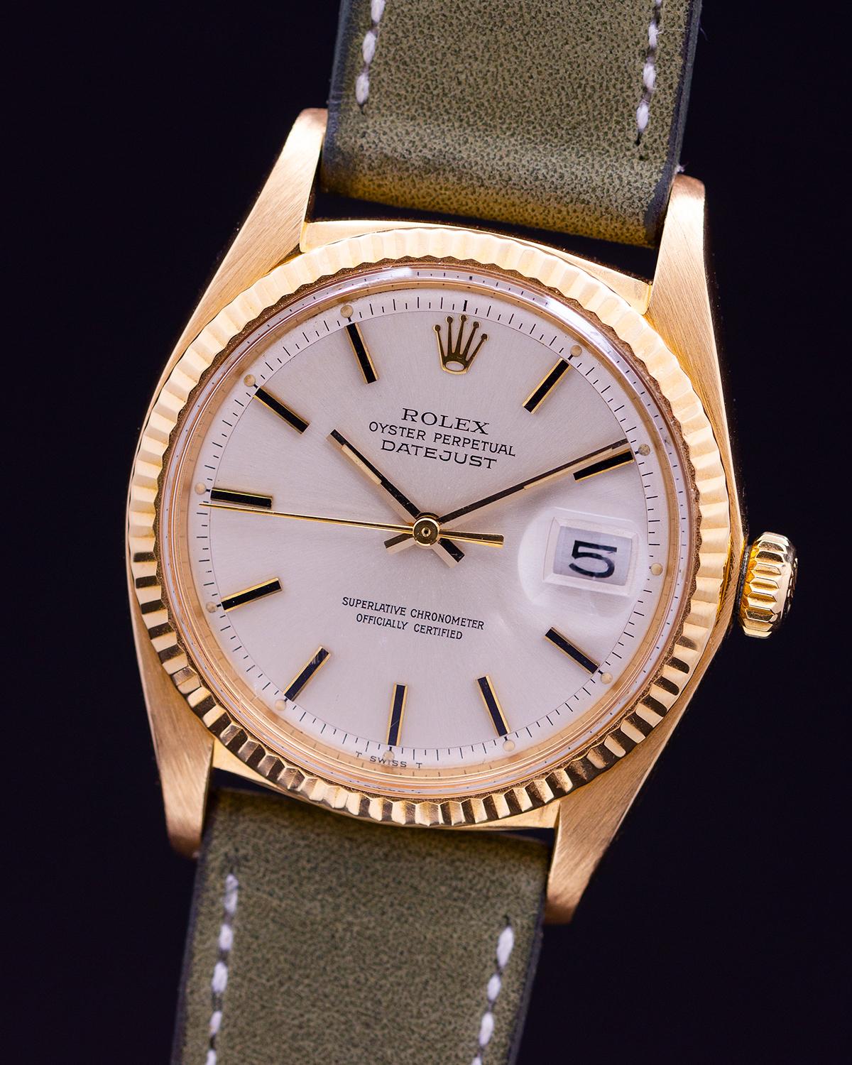 Rolex Yellow Gold Datejust self winding Wristwatch Ref 1601, c 1972 1