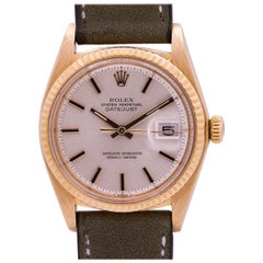 Rolex Yellow Gold Datejust self winding Wristwatch Ref 1601, c 1972