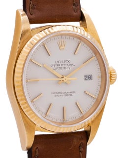 Rolex Yellow Gold Datejust “Snow White” Self-Winding Wristwatch, circa 1984