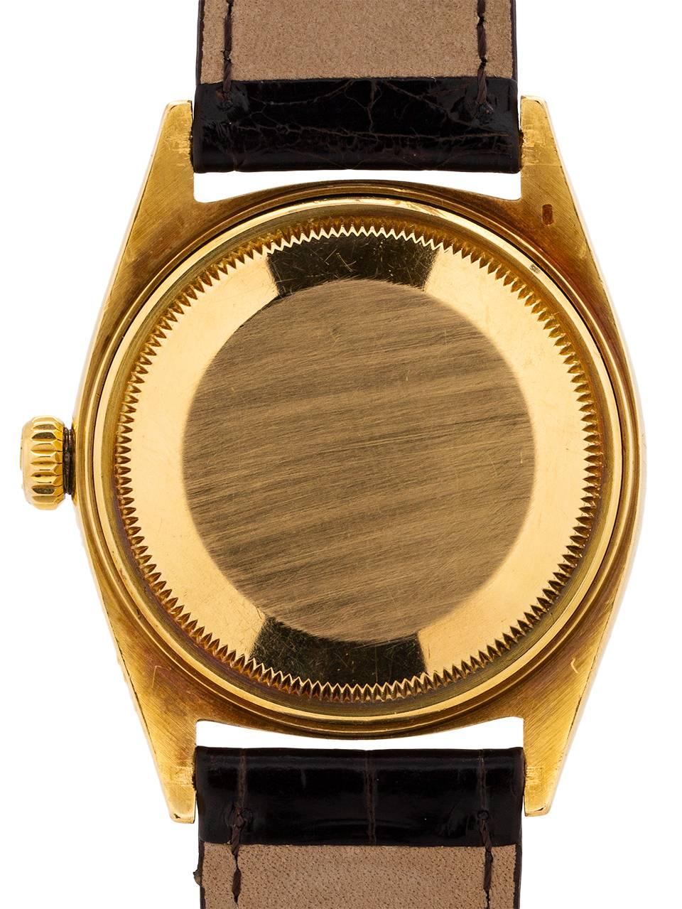 Men's Rolex Yellow Gold Datejust White Dial Self Winding Wristwatch Ref 1601