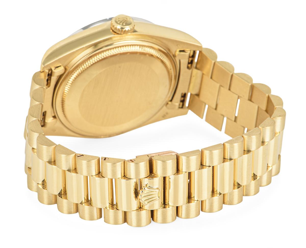 Men's Rolex Yellow Gold Day-Date Diamond Set 18048 Watch