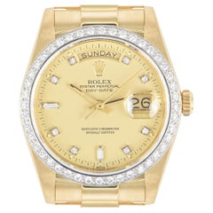 Rolex Yellow Gold Day-Date Diamond Set 18048 Watch