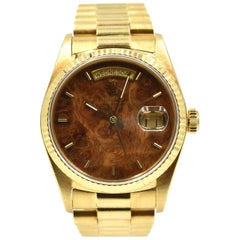 Rolex yellow Gold Day-Date President Walnut Dial Quickset Wristwatch Ref 18038