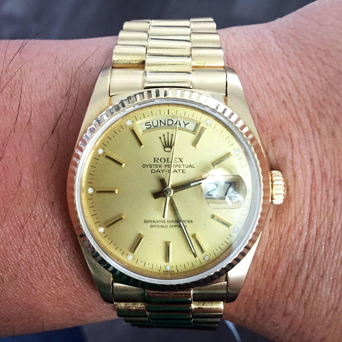 Rolex yellow gold Day Date Presidential Automatic Wristwatch Ref 18038  1