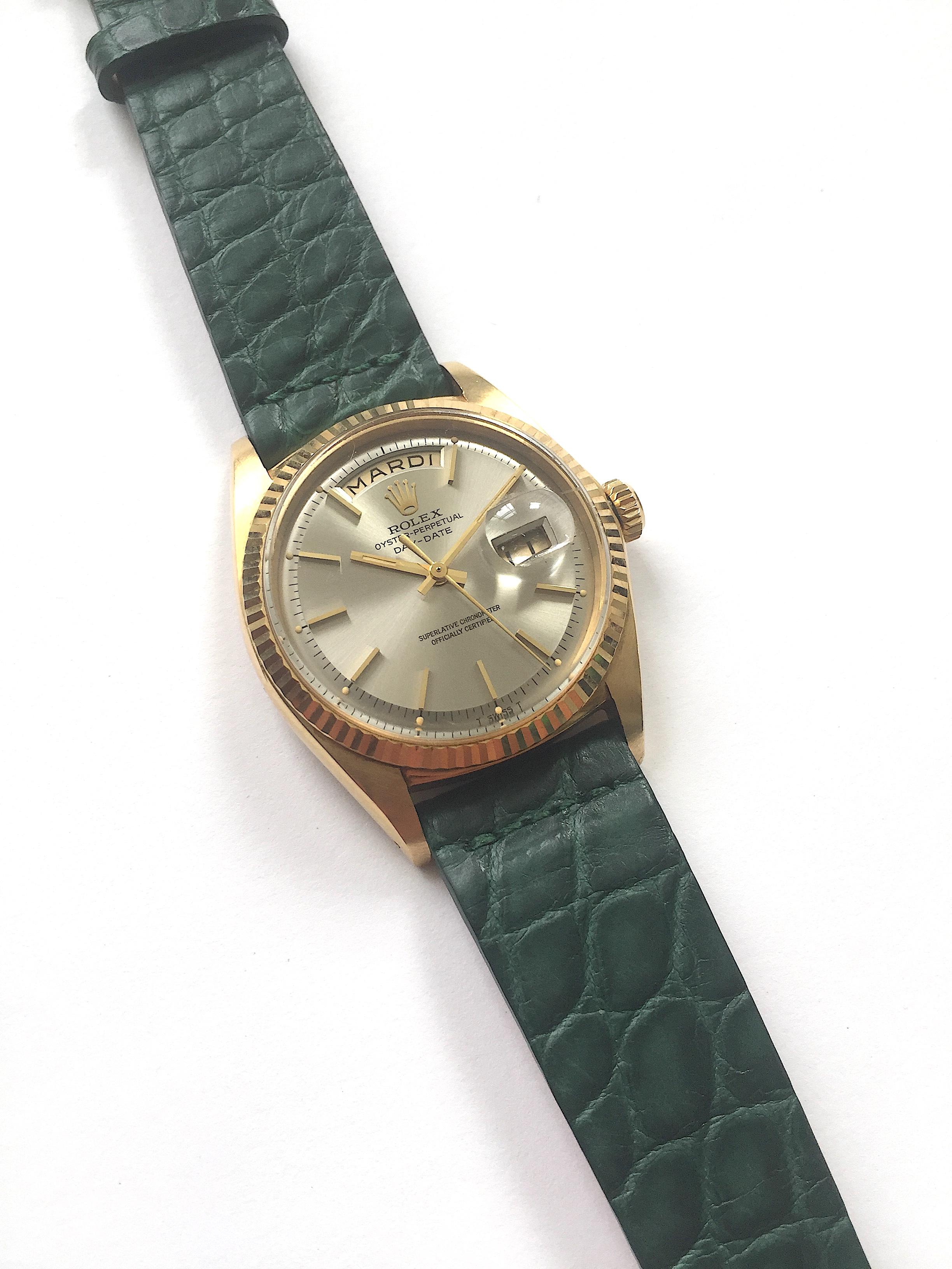 Rolex Yellow Gold Day Date Taupe Dial Automatic Wristwatch, 1960s 1