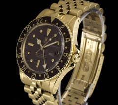 Rolex Yellow Gold GMT-Master Brown Dial Vintage Automatic Wristwatch, Ref 1675