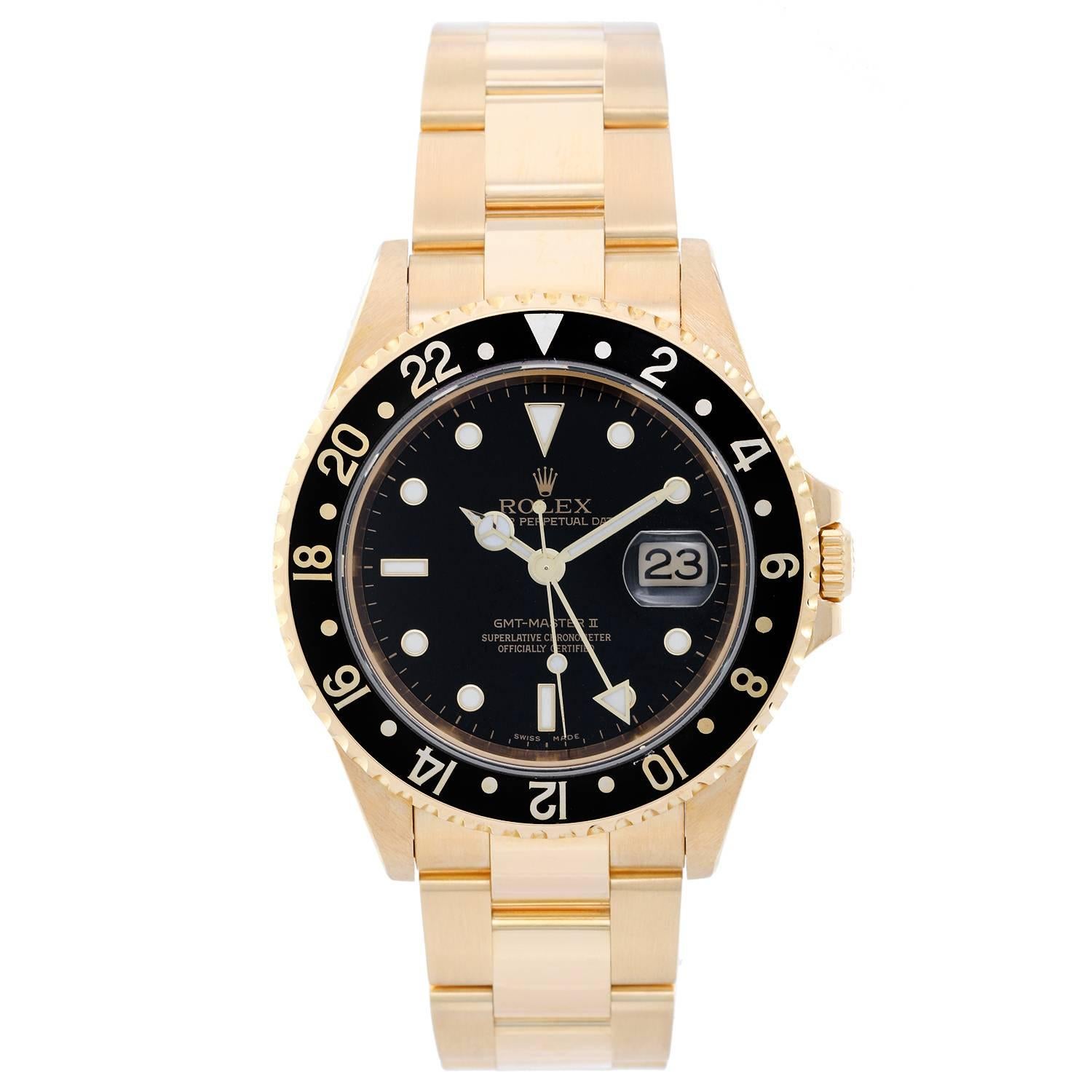 Rolex Yellow Gold GMT-Master II Automatic Wristwatch Ref 16718