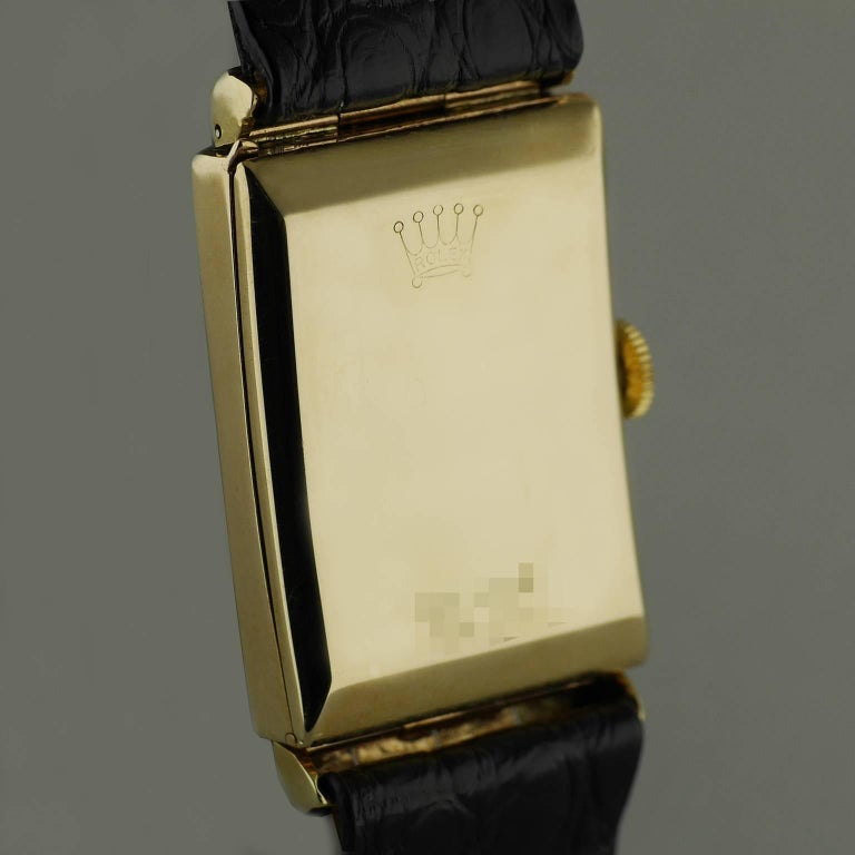 Rolex Yellow Gold Hooded Lugs Vintage Art Deco Wristwatch, 1937 3