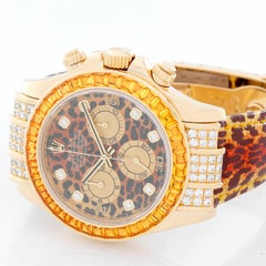 Rolex Yellow Gold Leopard SACO Daytona Cosmograph automatic Wristwatch 116598