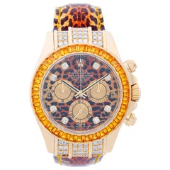 Rolex Yellow Gold Leopard SACO Daytona Cosmograph Automatic Wristwatch 116598