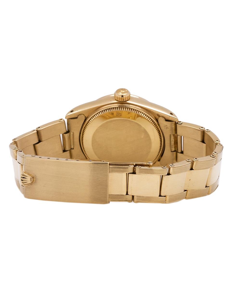 Women's or Men's Rolex yellow gold Midsize Datejust wristwatch Ref 6827, circa 1981
