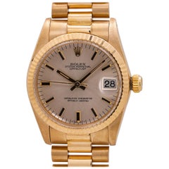 Rolex Yellow Gold Midsize Datejust self winding Wristwatch Ref 6828, c 1979