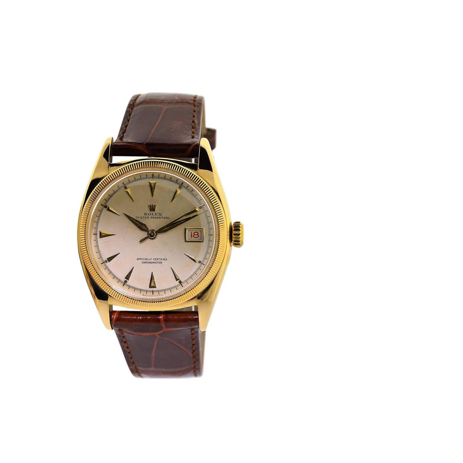 Women's or Men's Rolex Gold Ovettone Original Dial Perpetual Watch, From 1949 Anyone Turning 68?