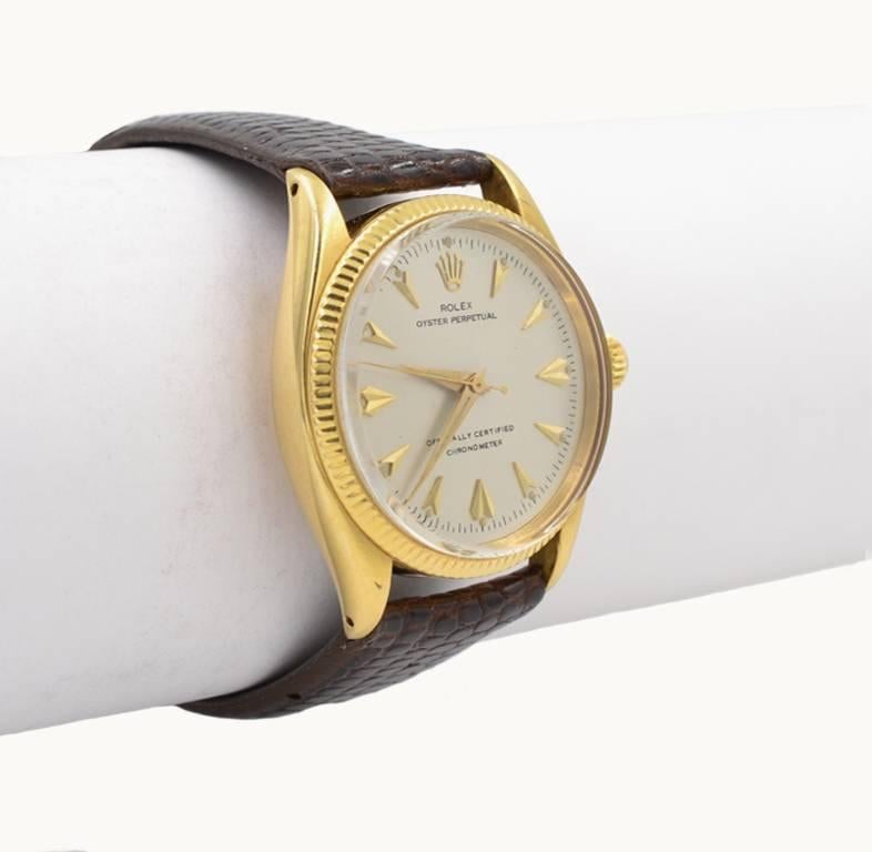 Rolex yellow Gold Oyster Perpetual Chronometer Wristwatch Ref 6567, circa 1967 For Sale 1