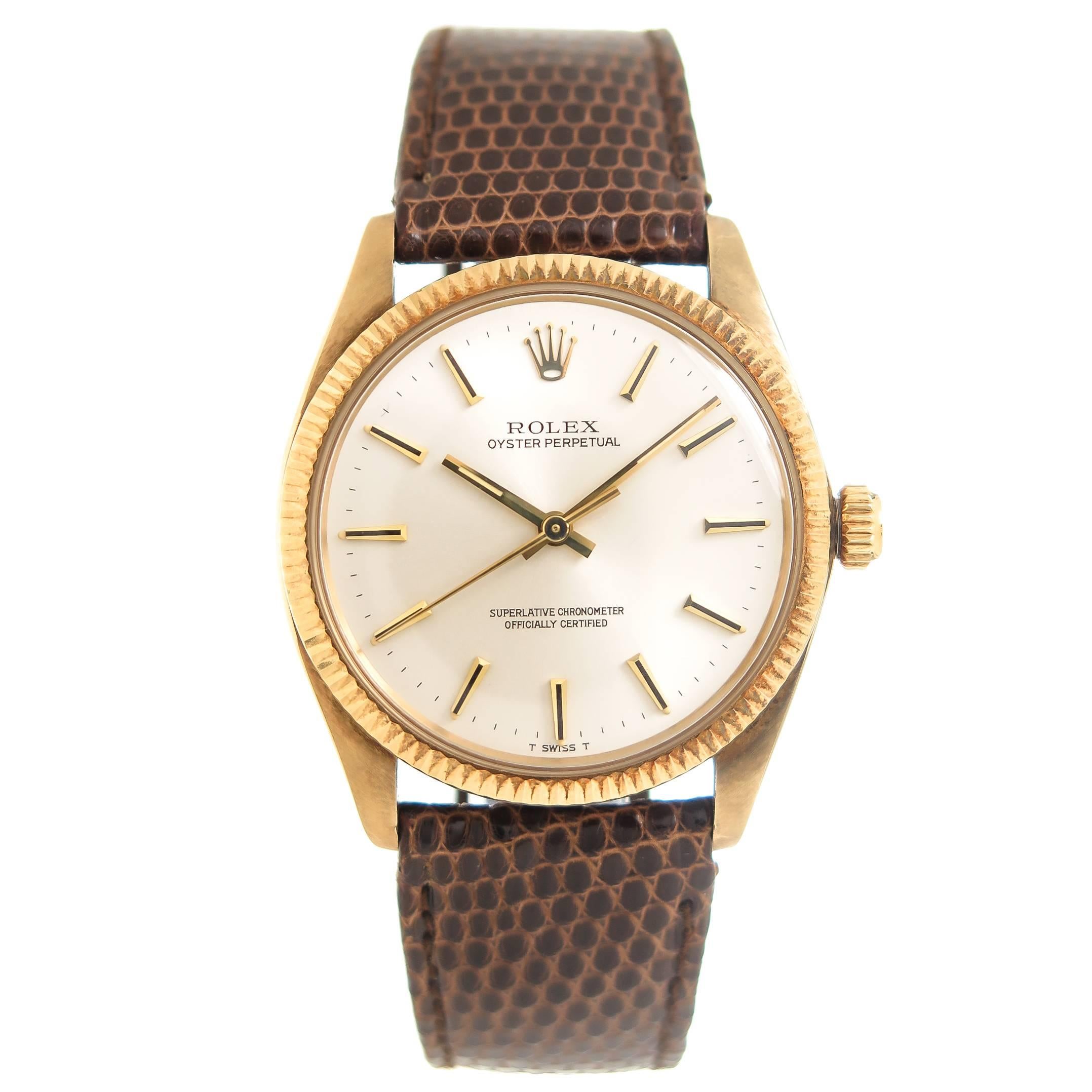 Rolex Yellow Gold Oyster Perpetual Presentation Automatic Wristwatch