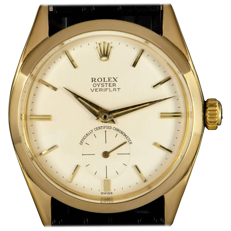 Rolex Yellow Gold Oyster Precision Veriflat Manual Wristwatch Ref 6512 at  1stDibs | rolex veriflat, rolex 6512, rolex precision gold
