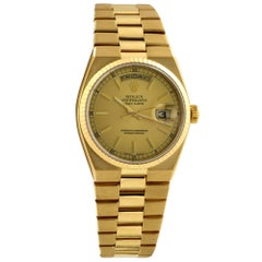 Vintage Rolex Yellow Gold Oysterquartz Day-Date Quartz Wristwatch Ref 19018, circa 1979
