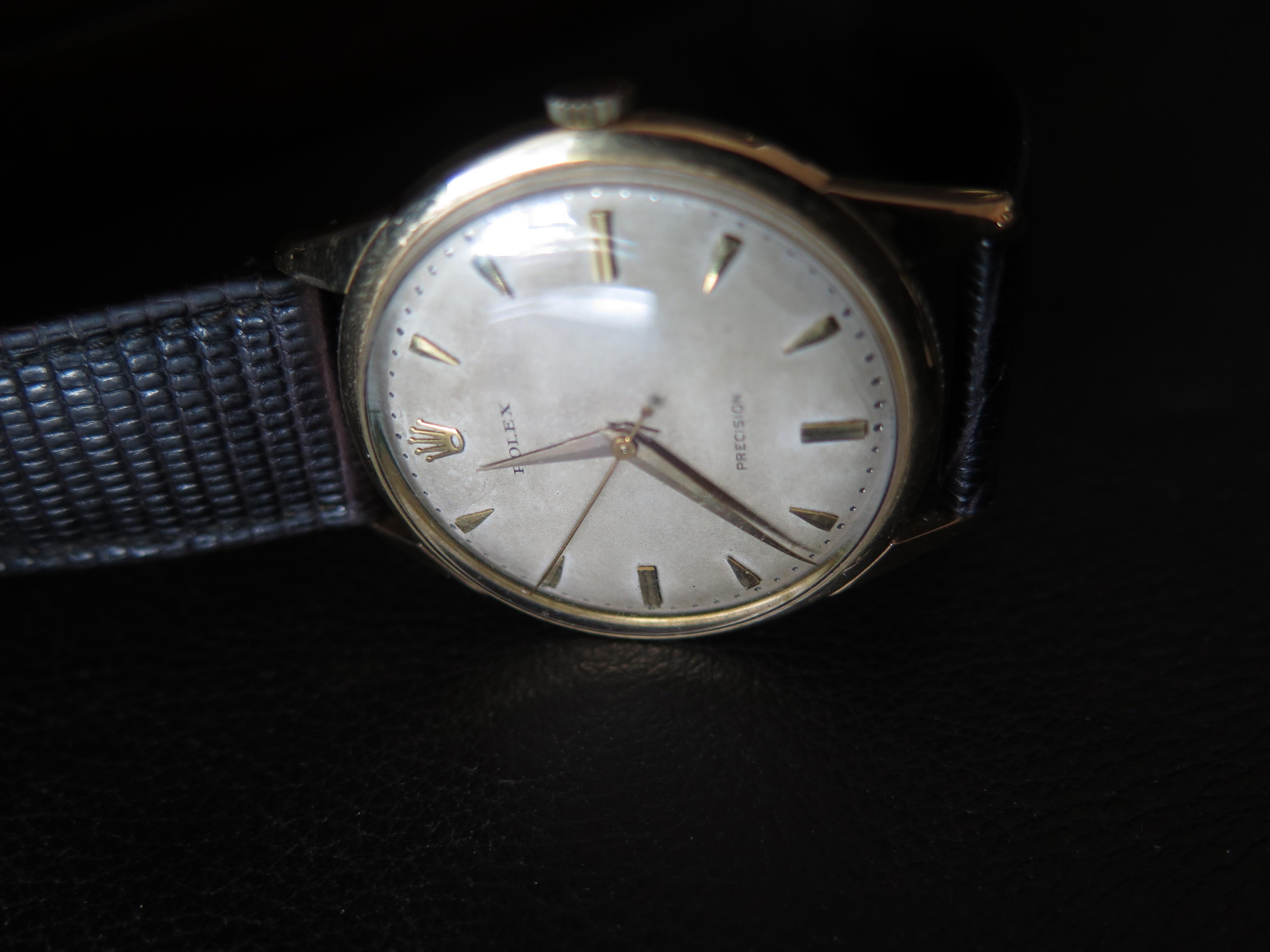 Men's Rolex Yellow Gold Precision Manual Wristwatch Ref 9004 For Sale