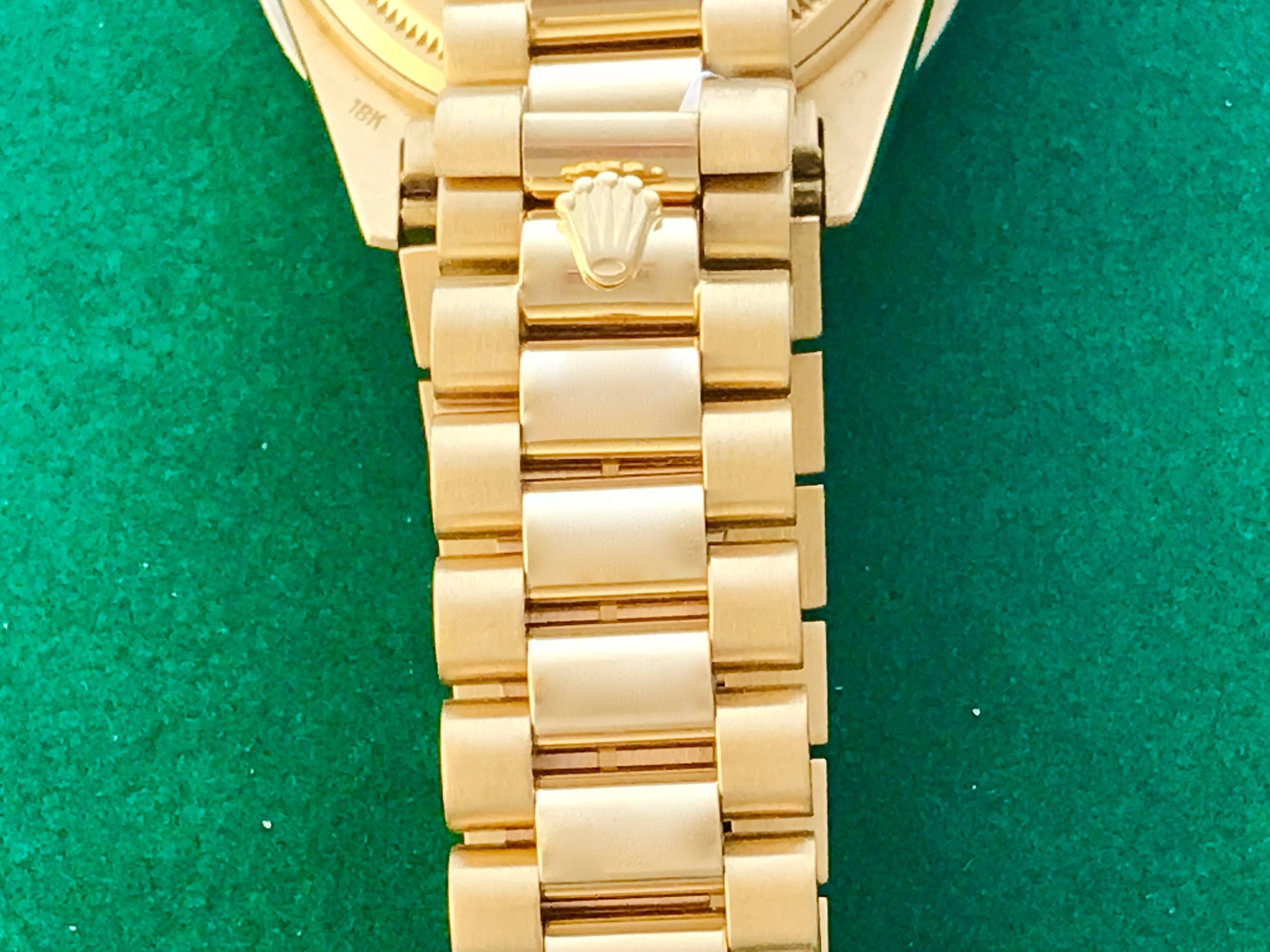 Rolex Yellow Gold President Day-Date Oyster With Diamonds Automatic Wristwatch 1