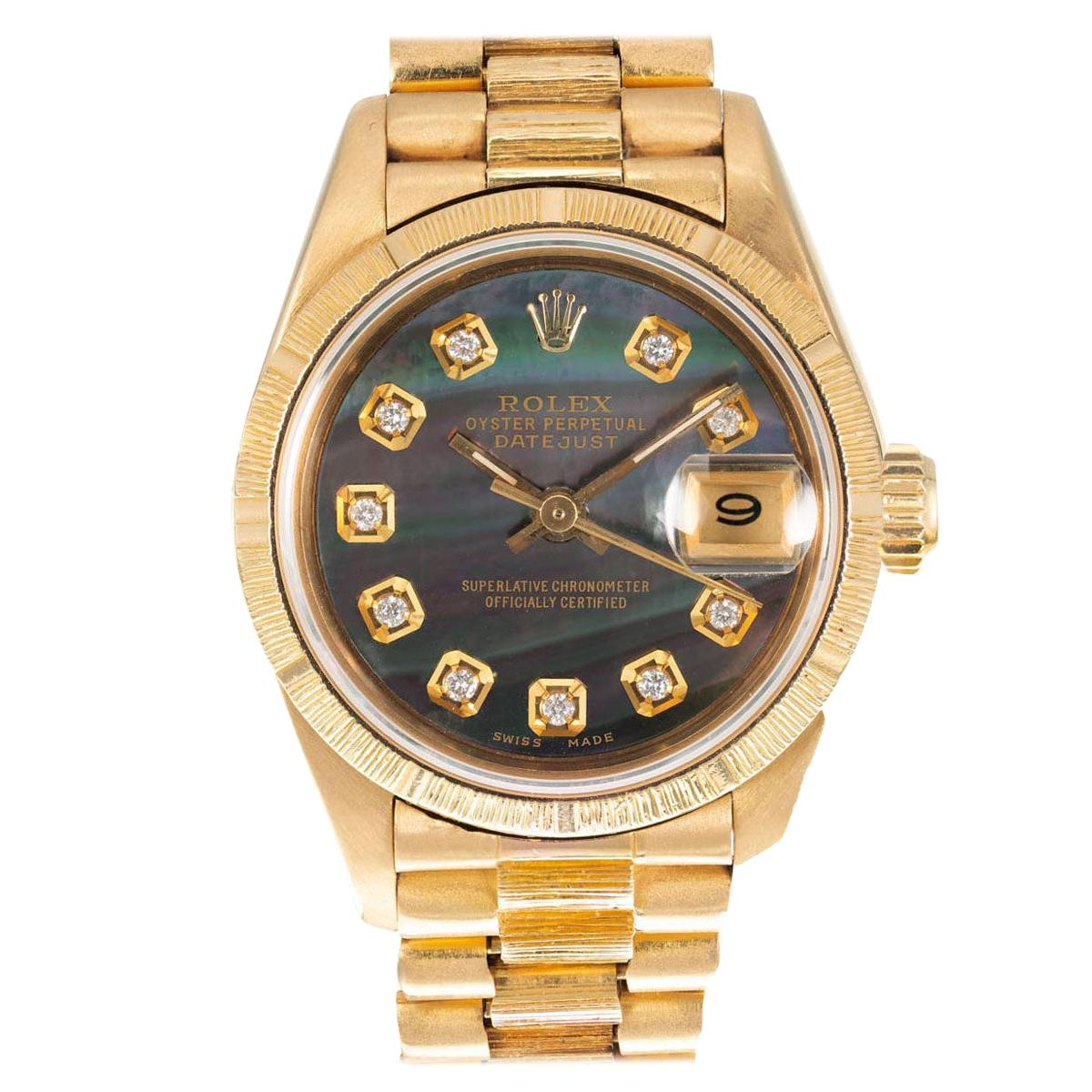 Rolex Yellow Gold President Mother of Pearl Diamond Ladies Wristwatch
