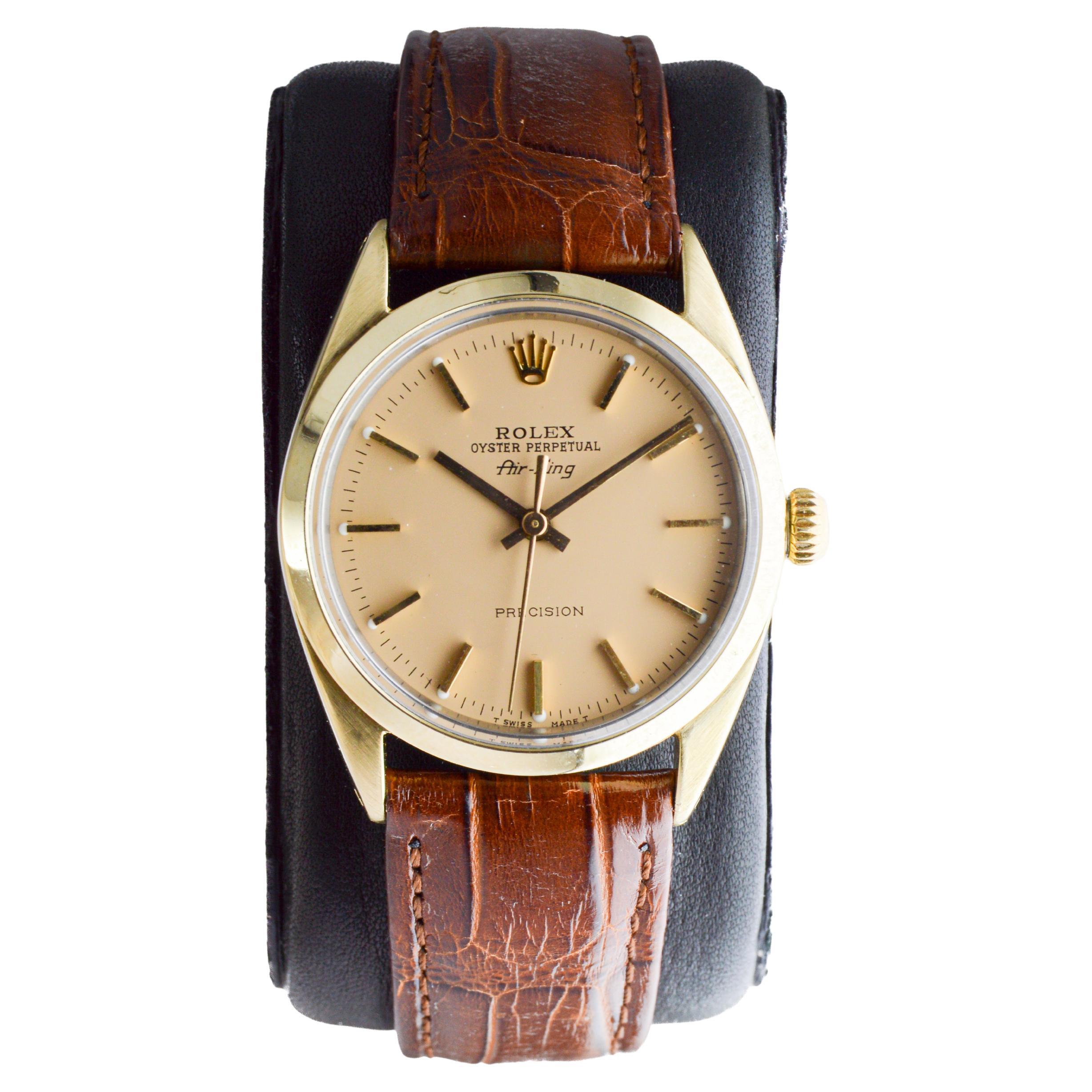 Rolex Yellow Gold "Shell" Air King with Flawless Original Dial 1970
s For Sale