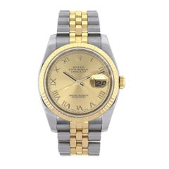 Rolex Yellow Gold Stainless Steel Champagne dial Datejust Automatic Wristwatch