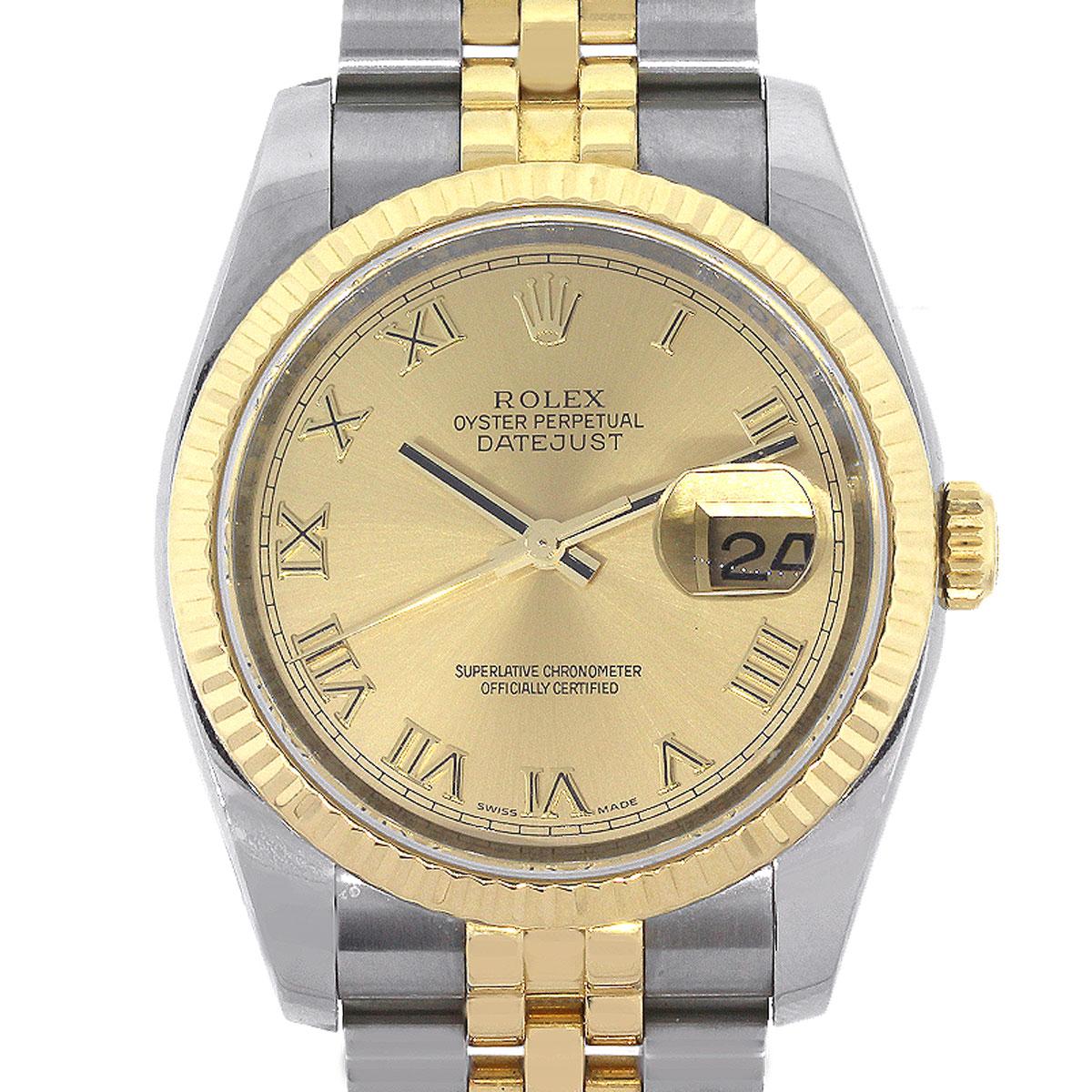 Rolex Yellow Gold Stainless Steel Champagne dial Datejust Automatic Wristwatch