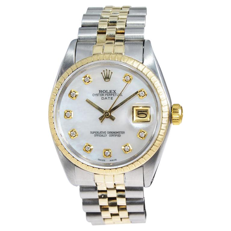 Rolex Yellow Gold Stainless Steel Date Perpetual Wind Watch, 1968