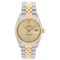 Retro Rolex Yellow Gold Stainless Steel Datejust Automatic Wristwatch Ref 16013