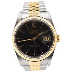 Rolex Yellow Gold stainless steel Datejust automatic Wristwatch Ref 16233