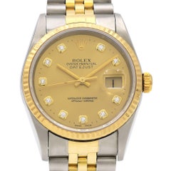 Rolex Gelbgold Edelstahl DateJust automatische Armbanduhr Ref 16233