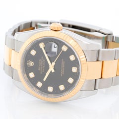 Rolex yellow gold Stainless steel Datejust Black Dial Automatic Wristwatch116233